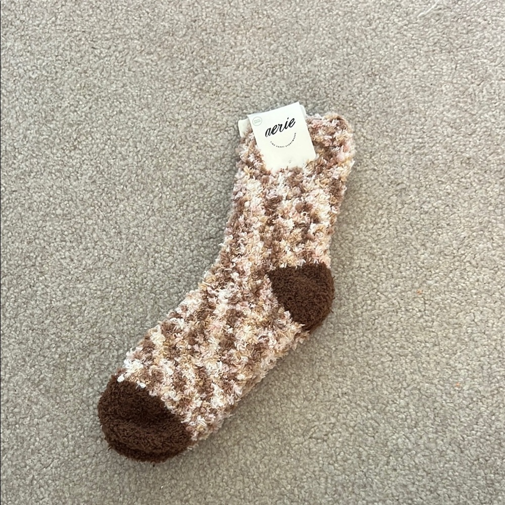 Aerie Brown and Cream Cozy Socks